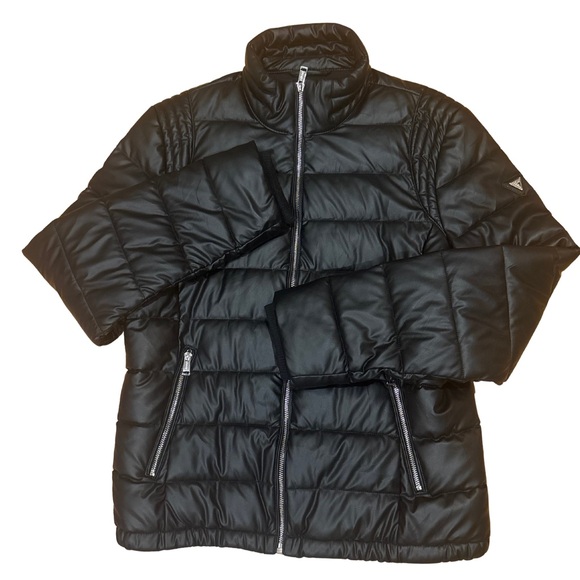 Guess Jackets & Blazers - 🖤 GUESS Faux Leather Quilted Bomber Jacket – XL – NWOT – MSRP $198 🖤